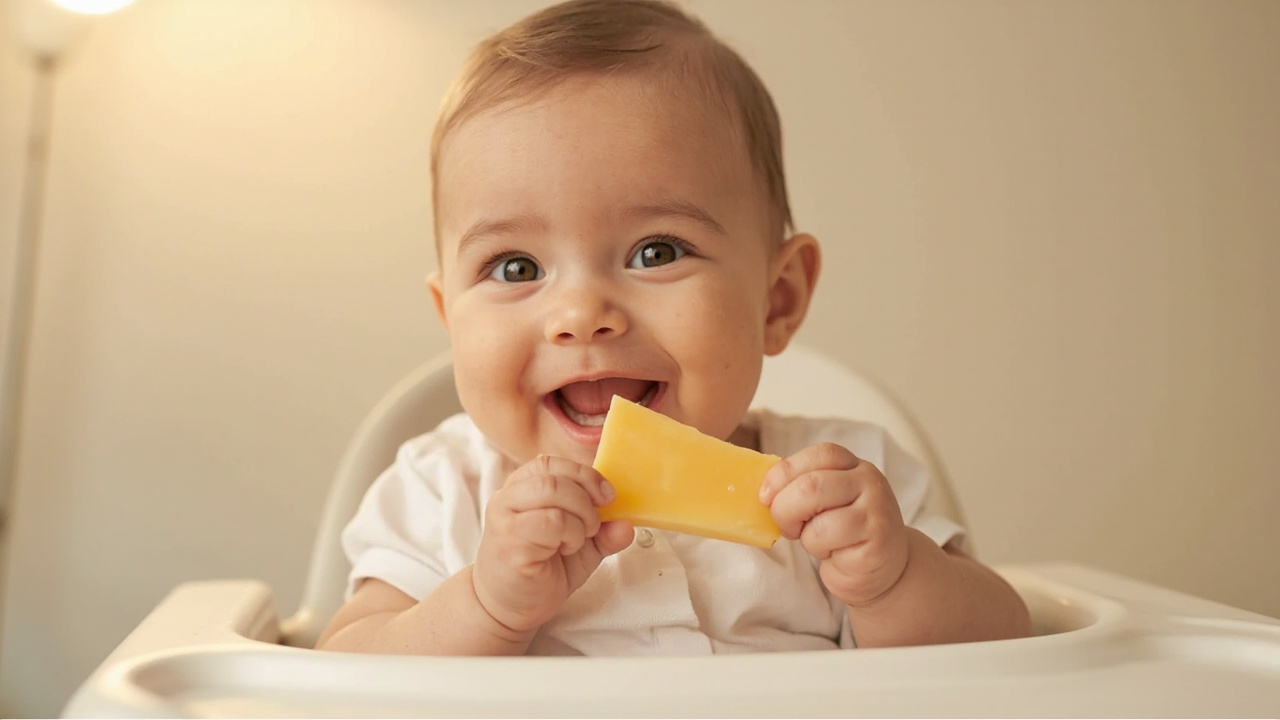 Hard cheese as finger food for baby
