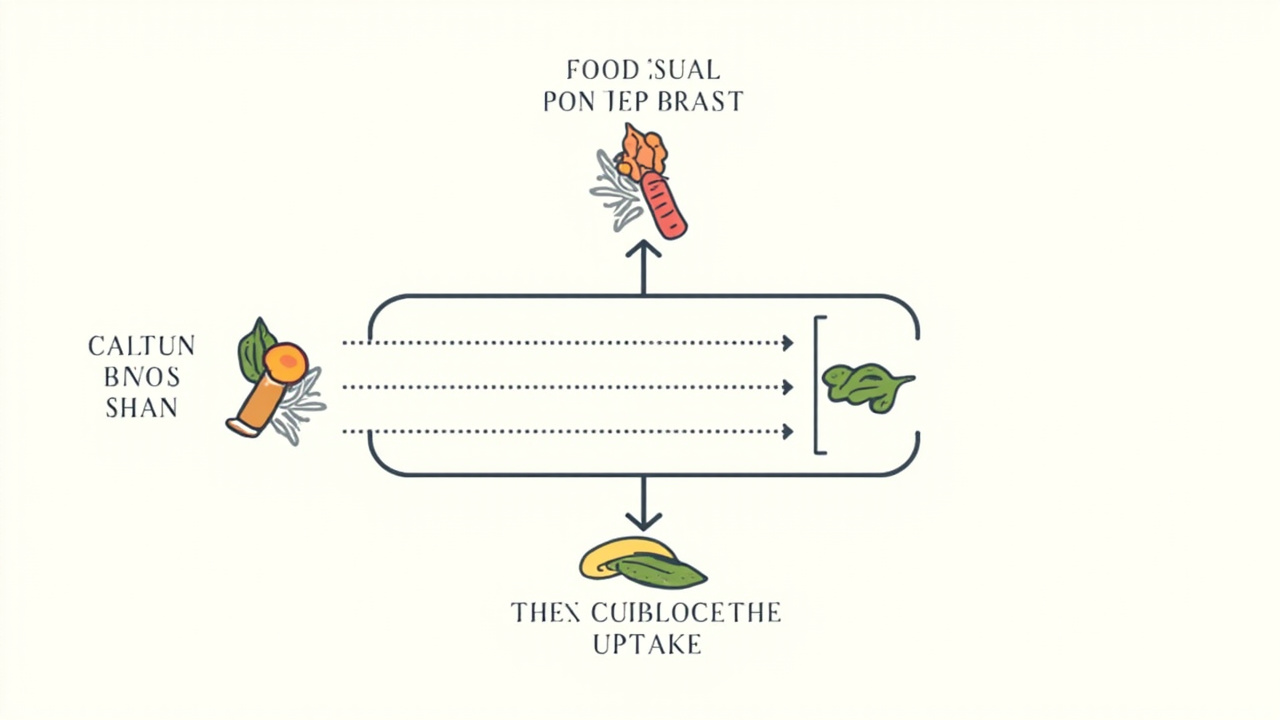 Infographic showing foods that boost and foods that inhibit iron absorption
