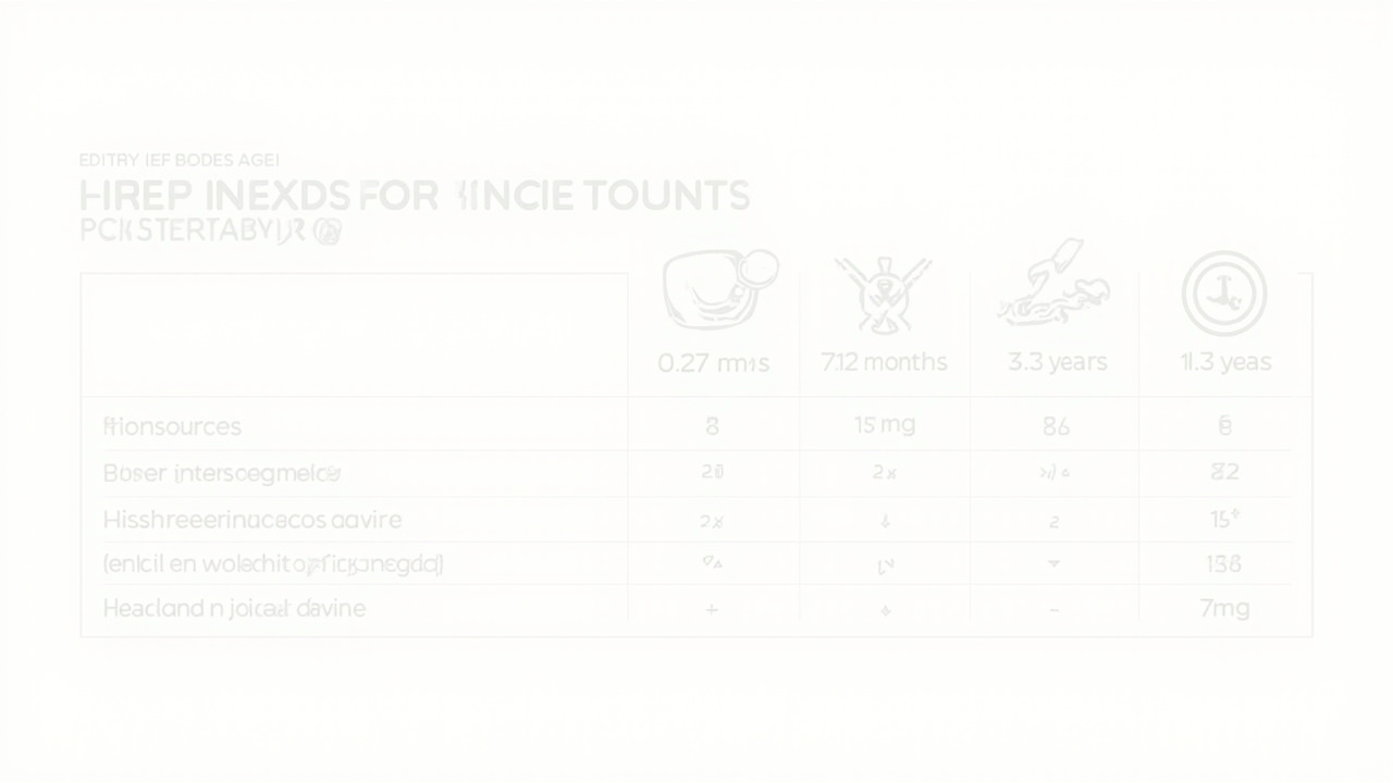 Data infographic showing daily iron requirements for babies at different ages